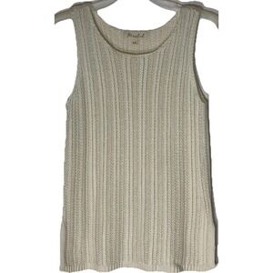 Marled by Reunited Clothing Rib Knit Tank Top Ivory Women's Size XS